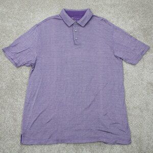Jos A Bank Leadbetter Golf Polo Shirt Mens Large Purple 100% Cotton S/S Pullover